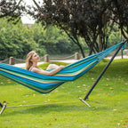 Amaca per Due con Supporto in Tela Premium per Relax all'Aperto