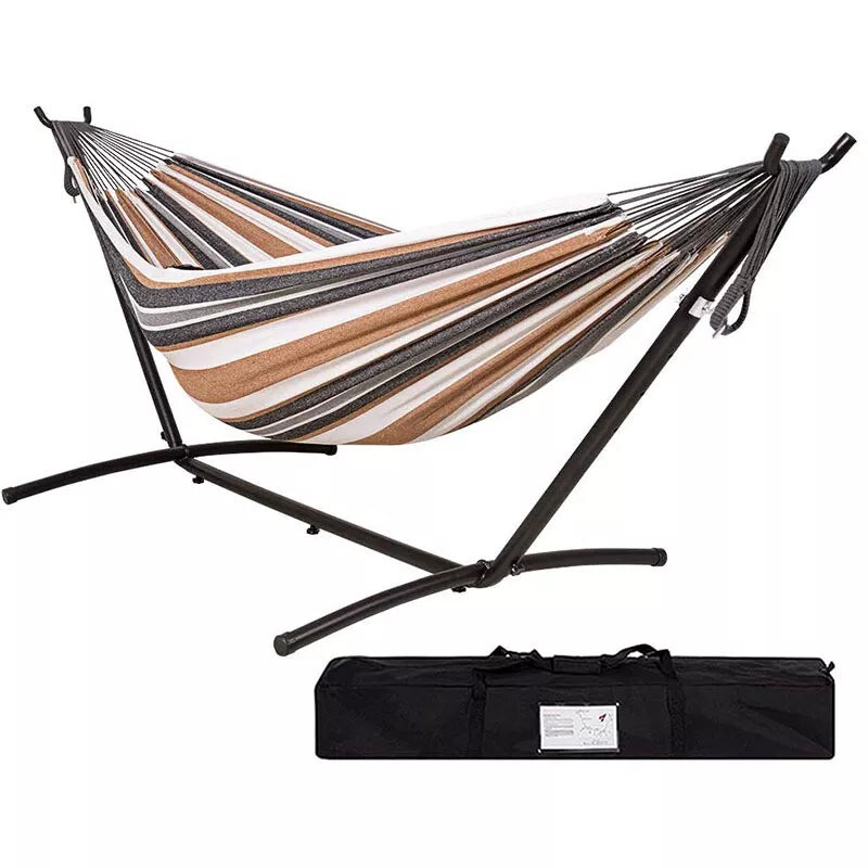 Amaca per Due con Supporto in Tela Premium per Relax all'Aperto