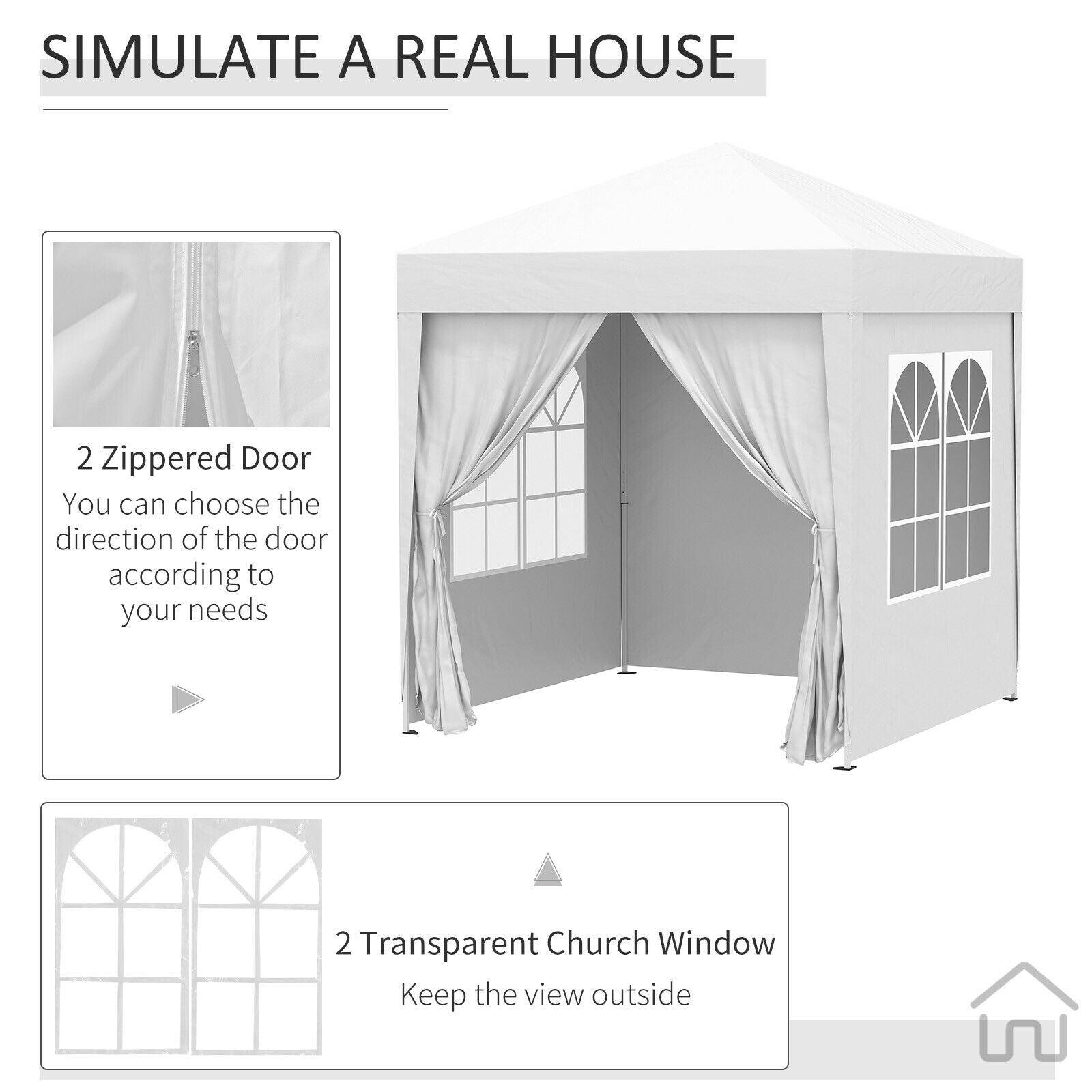Gazebo Pop Up Tenda Portatile da Esterno per Raduni in Giardino