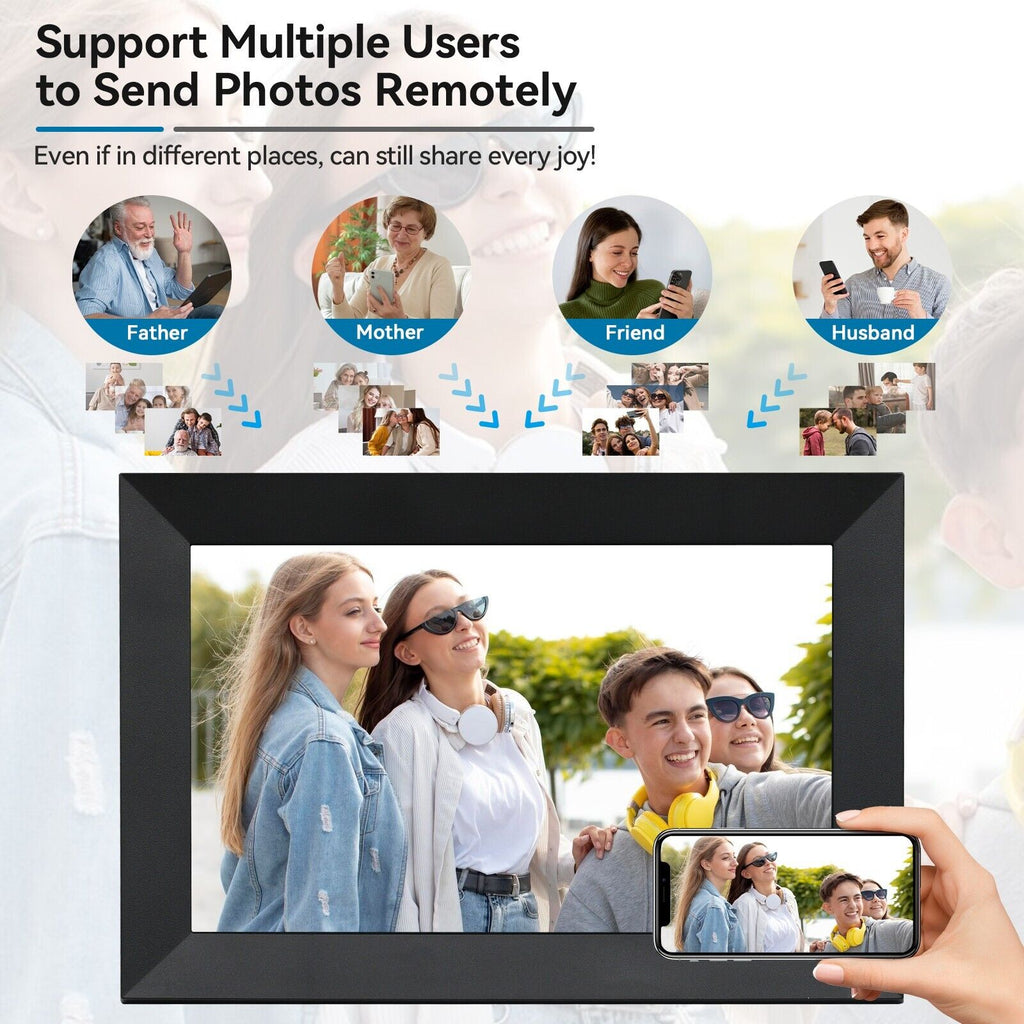Cornice fotografica WiFi da 10,1 pollici con display touch 1080p per famiglie