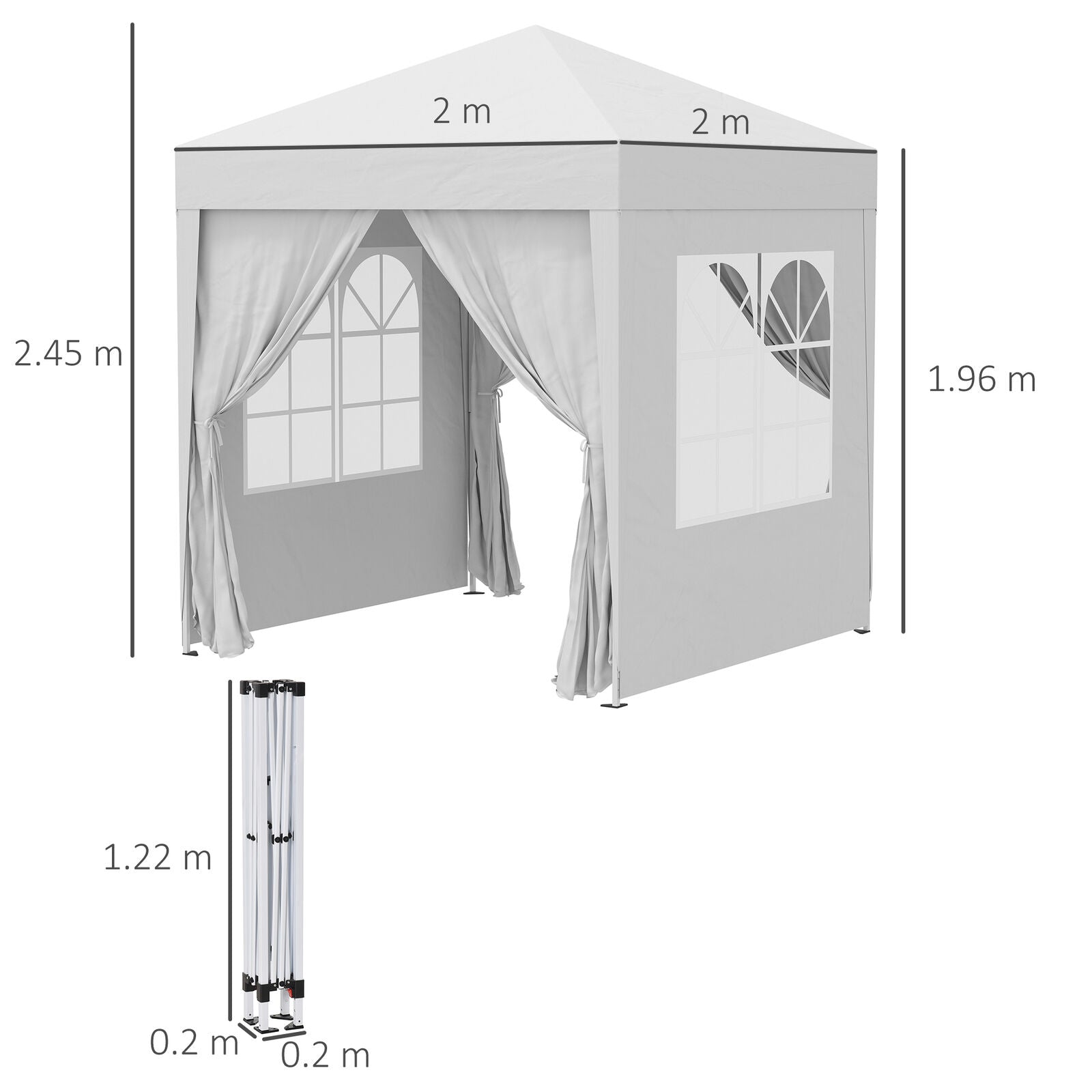 Gazebo Pop Up Tenda Portatile da Esterno per Raduni in Giardino