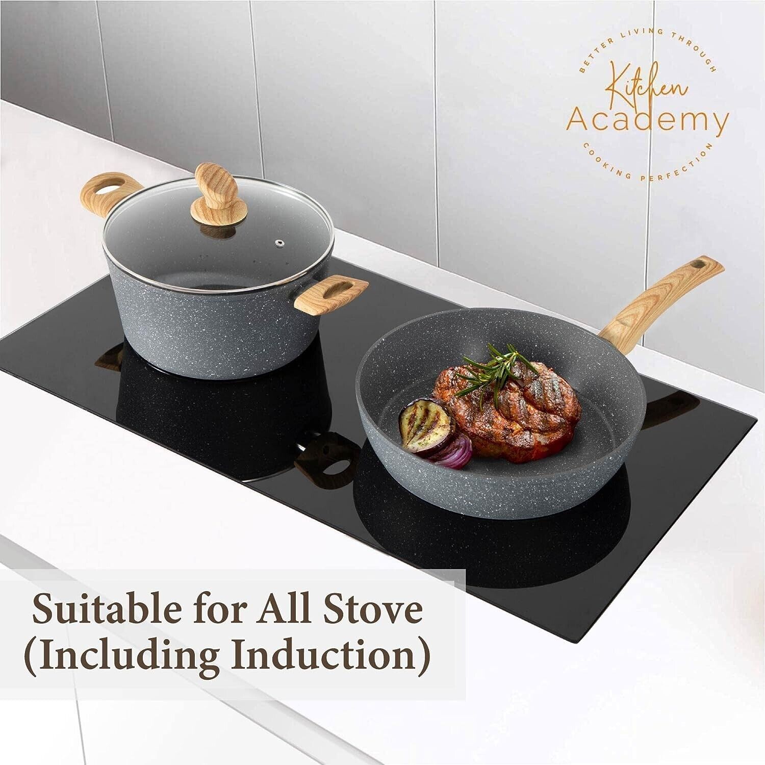 12-Piece Granite-Coated Nonstick Cookware Set for Cooks