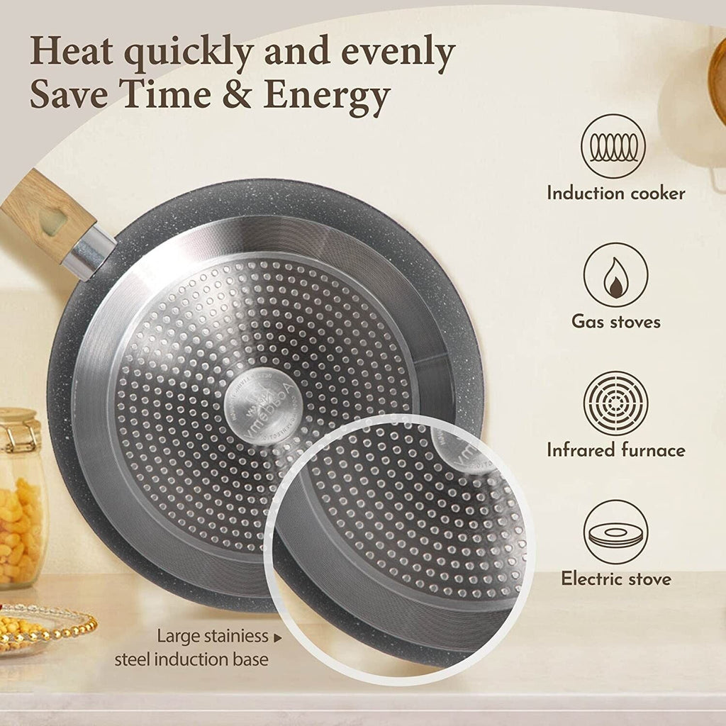 12-Piece Granite-Coated Nonstick Cookware Set for Cooks