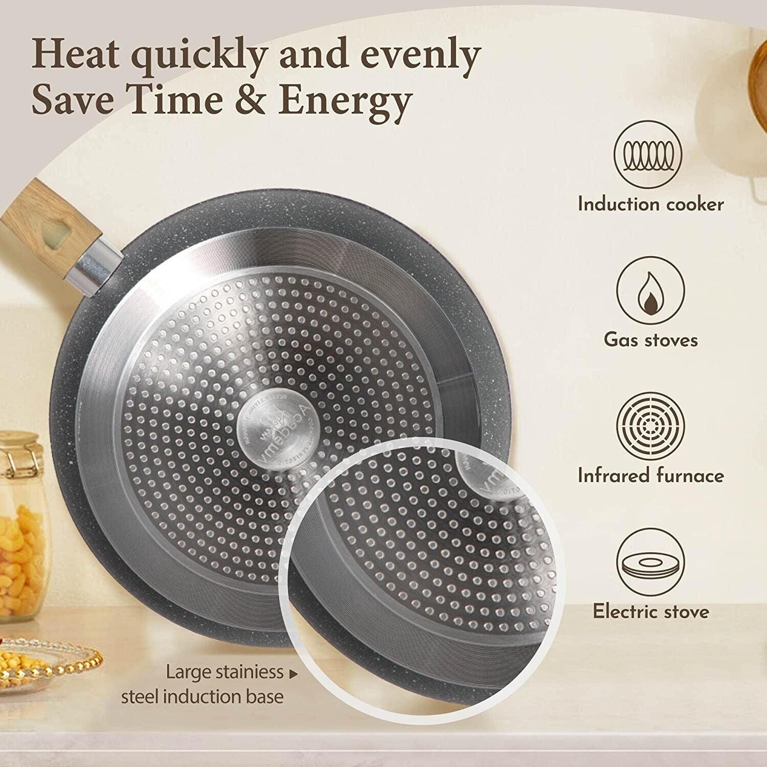 12-Piece Granite-Coated Nonstick Cookware Set for Cooks