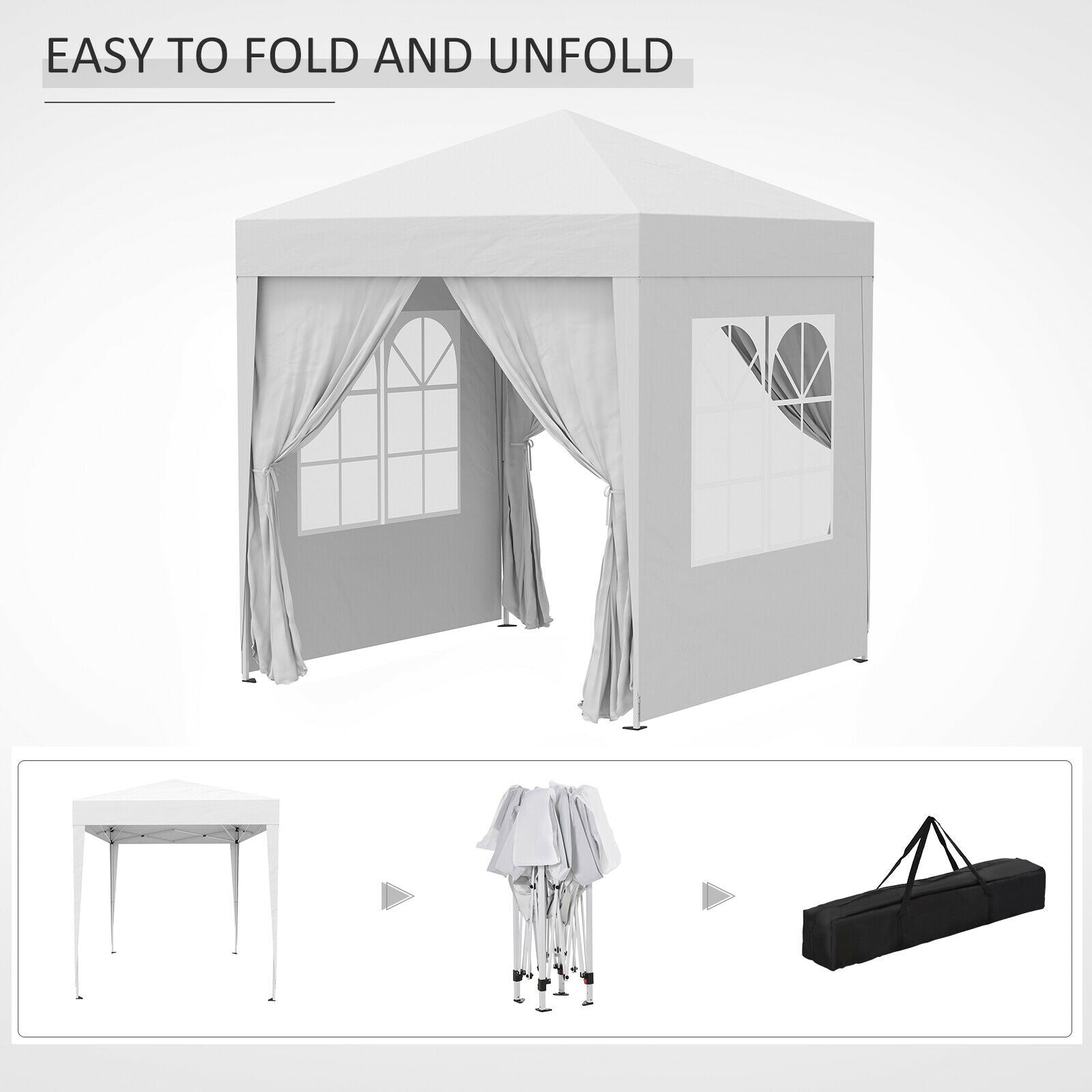 Gazebo Pop Up Tenda Portatile da Esterno per Raduni in Giardino