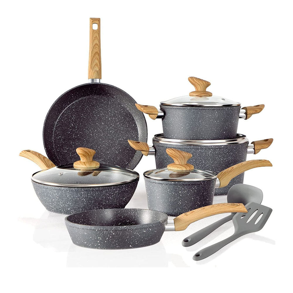 12-Piece Granite-Coated Nonstick Cookware Set for Cooks