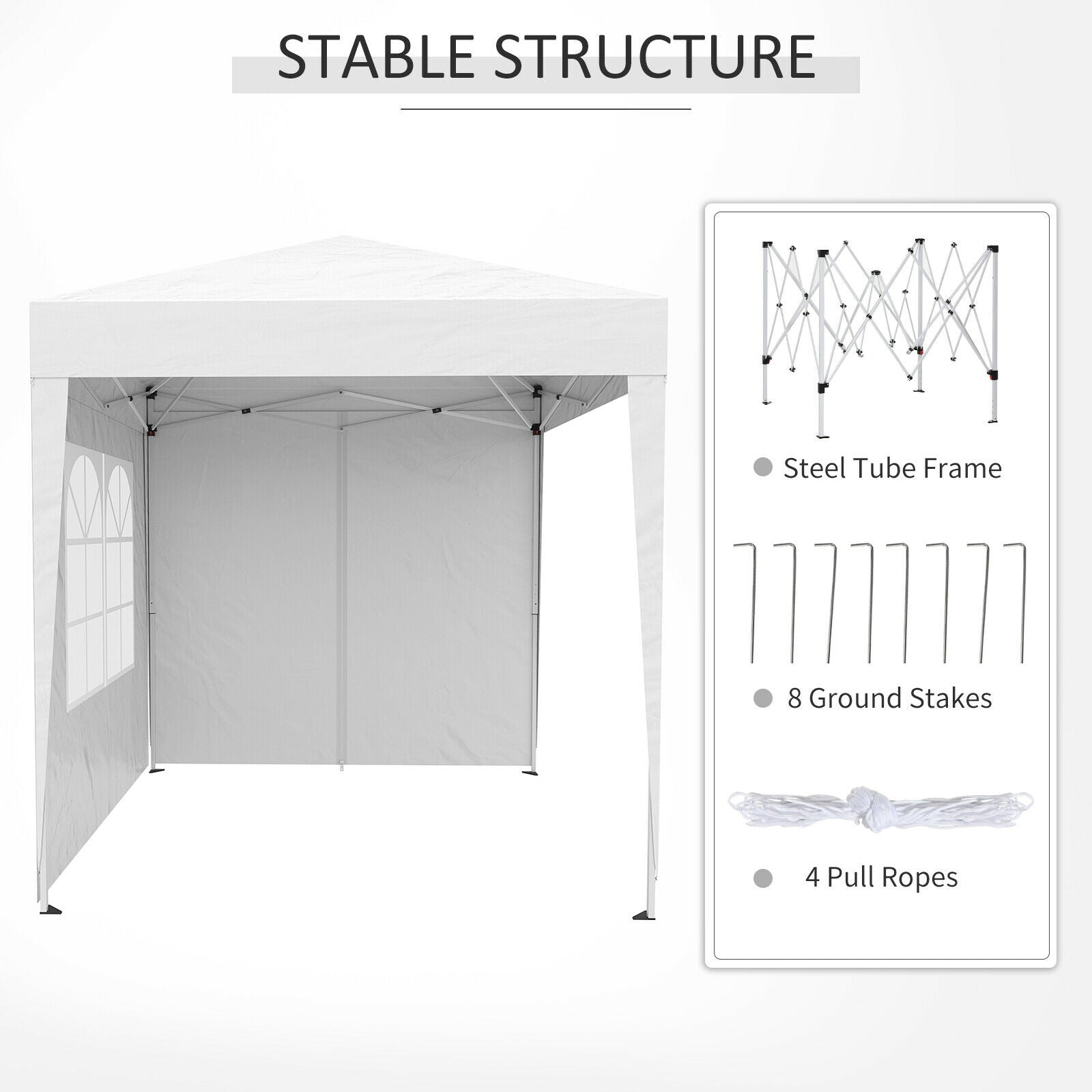 Gazebo Pop Up Tenda Portatile da Esterno per Raduni in Giardino