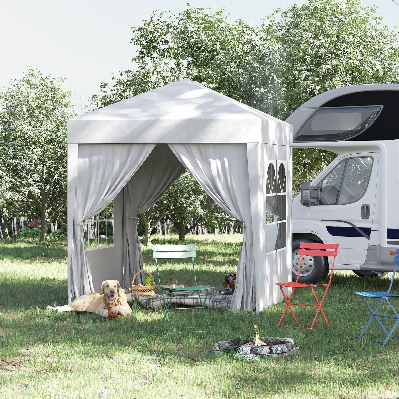 Gazebo Pop Up Tenda Portatile da Esterno per Raduni in Giardino