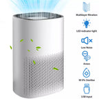 Kompakt ægte HEPA-luftrenser, ultra-stille, små rum