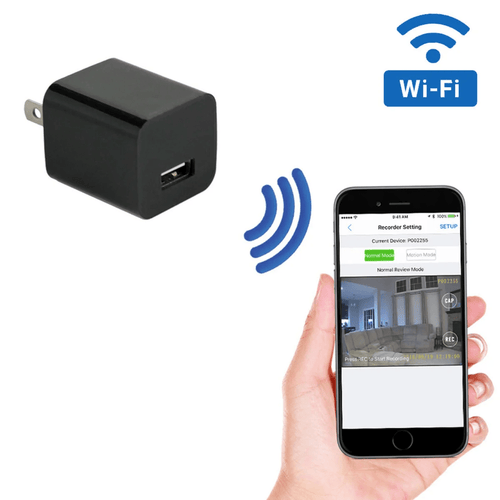 Hareketle Tetiklenen Kayıt Özellikli USB Şarj Cihazı İçinde 1080P Wi-Fi Kamera