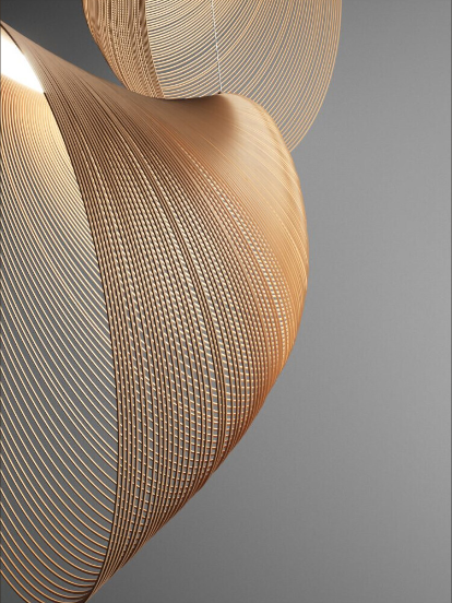 Kerrin | Lampada a sospensione in legno di betulla per ambienti living accoglienti