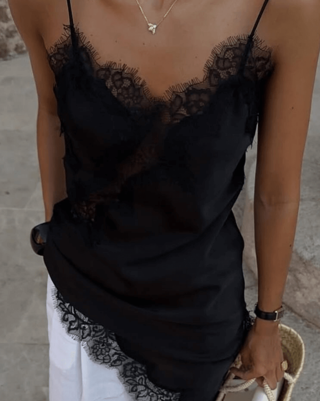 Asymmetric Satin And Lace Adorned Cocktail Dress For Elegant Evenings