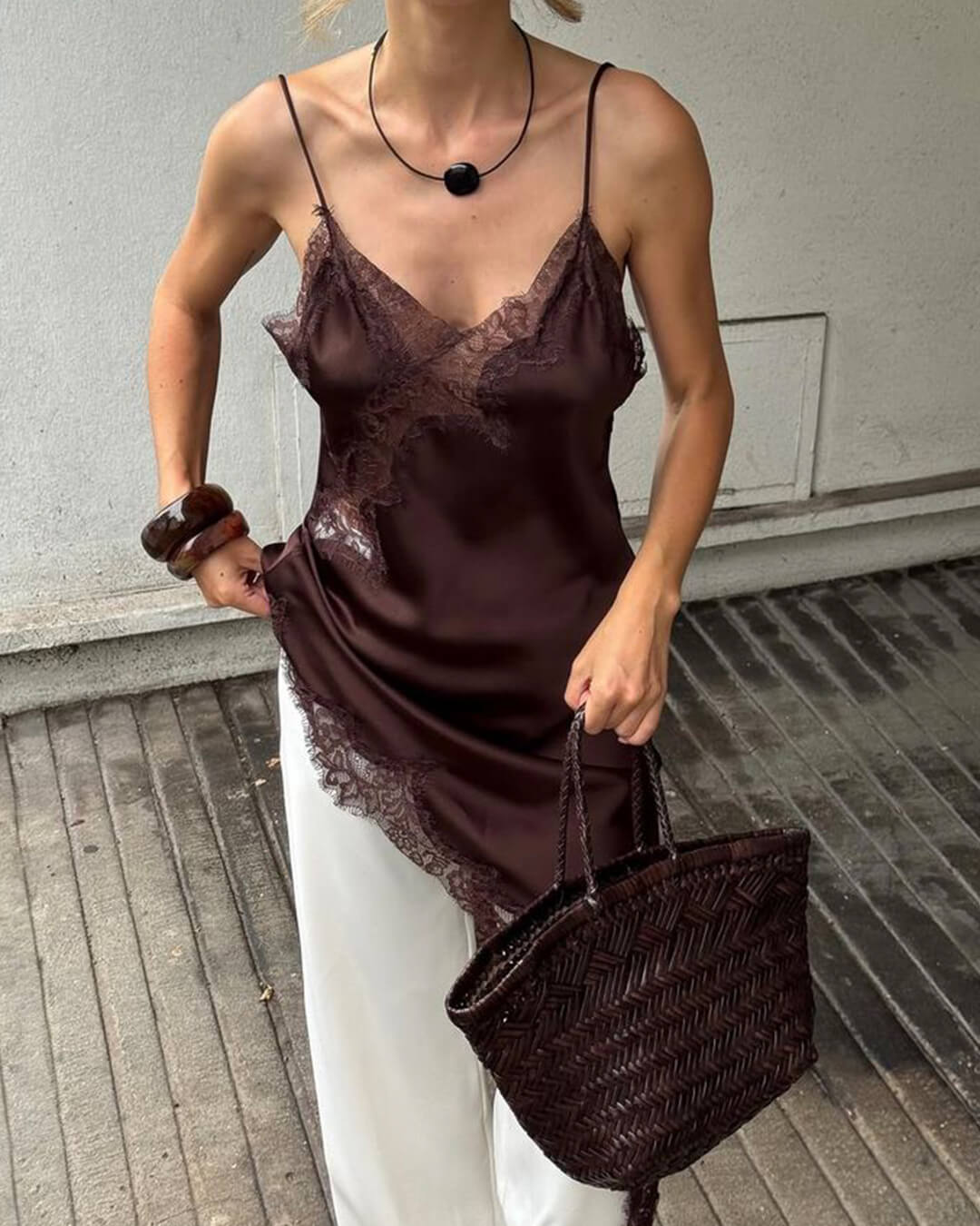 Asymmetric Satin And Lace Adorned Cocktail Dress For Elegant Evenings