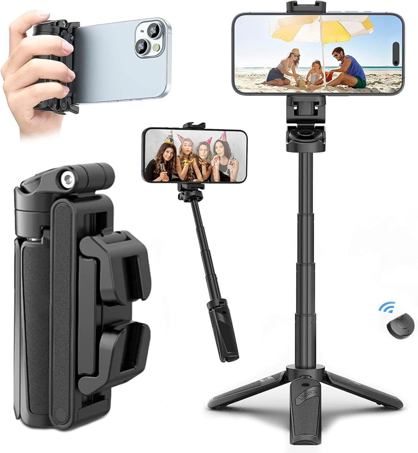 Travelers 4-Section Selfie Stick With Tripod Bluetooth