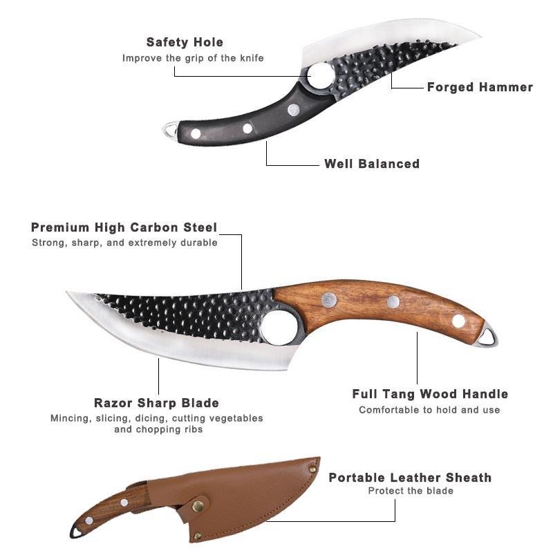 Coltello da disosso serbo forgiato a mano da 6 pollici per chef