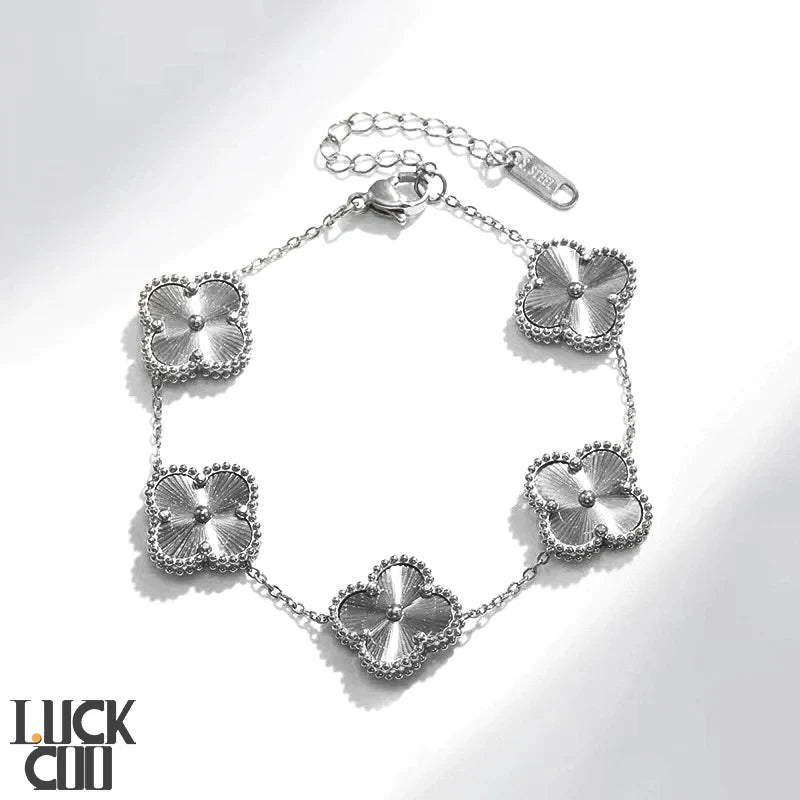Liora Clover Charm Armbånd Fire Blomstercharms 14K Forgyldt Rustfrit Stål