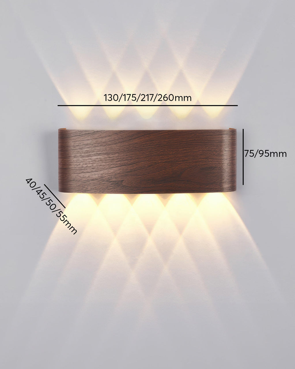LumaVerde Woodgrain LED Outdoor Sconce Weather-Resistant