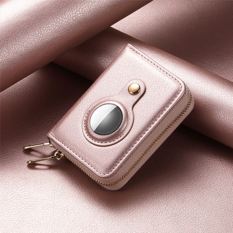 Intelligent AirTag-Zip RFID Leather Wallet