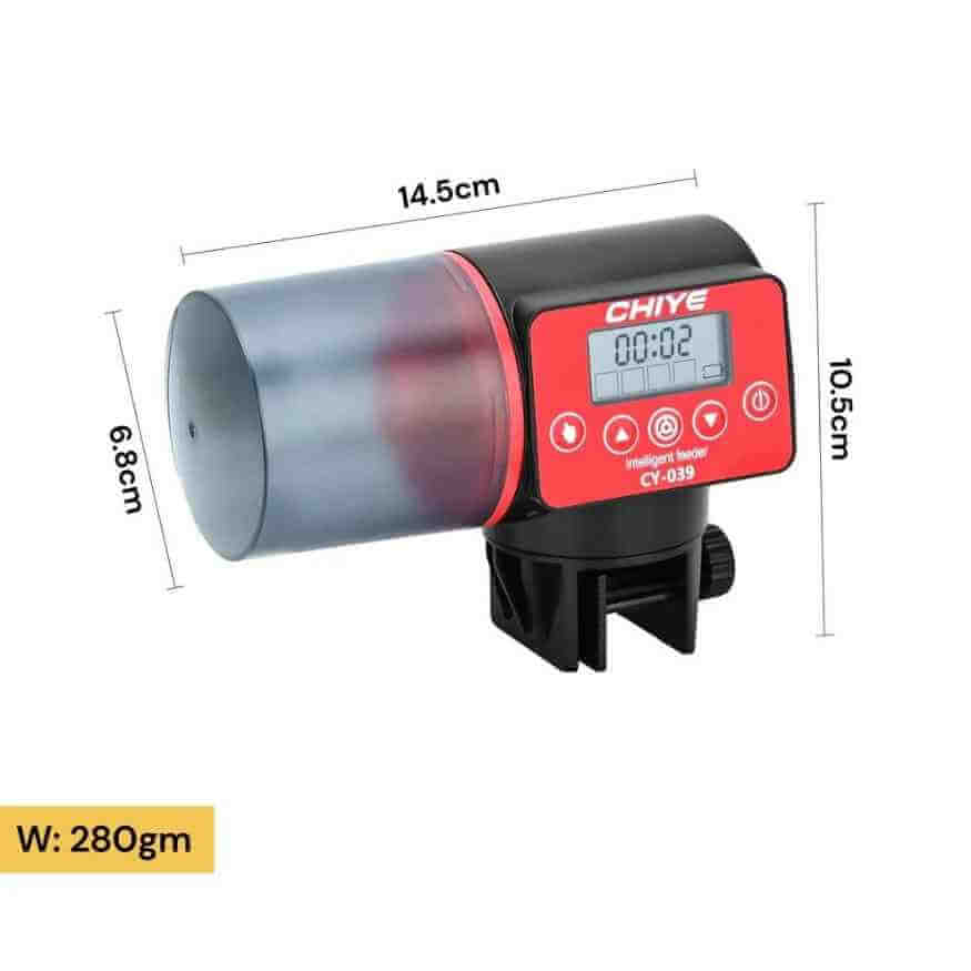 アクアノヴァ 200ml プログラム可能な魚用自動給餌器 防湿ホッパー付き