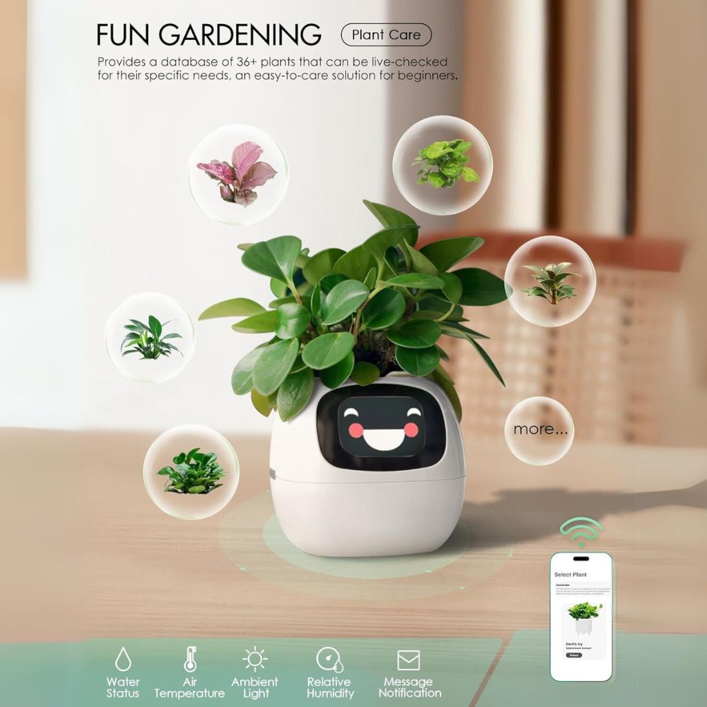 Ivy Gesture Activated Smart Plant Pot Companion With Alexa
