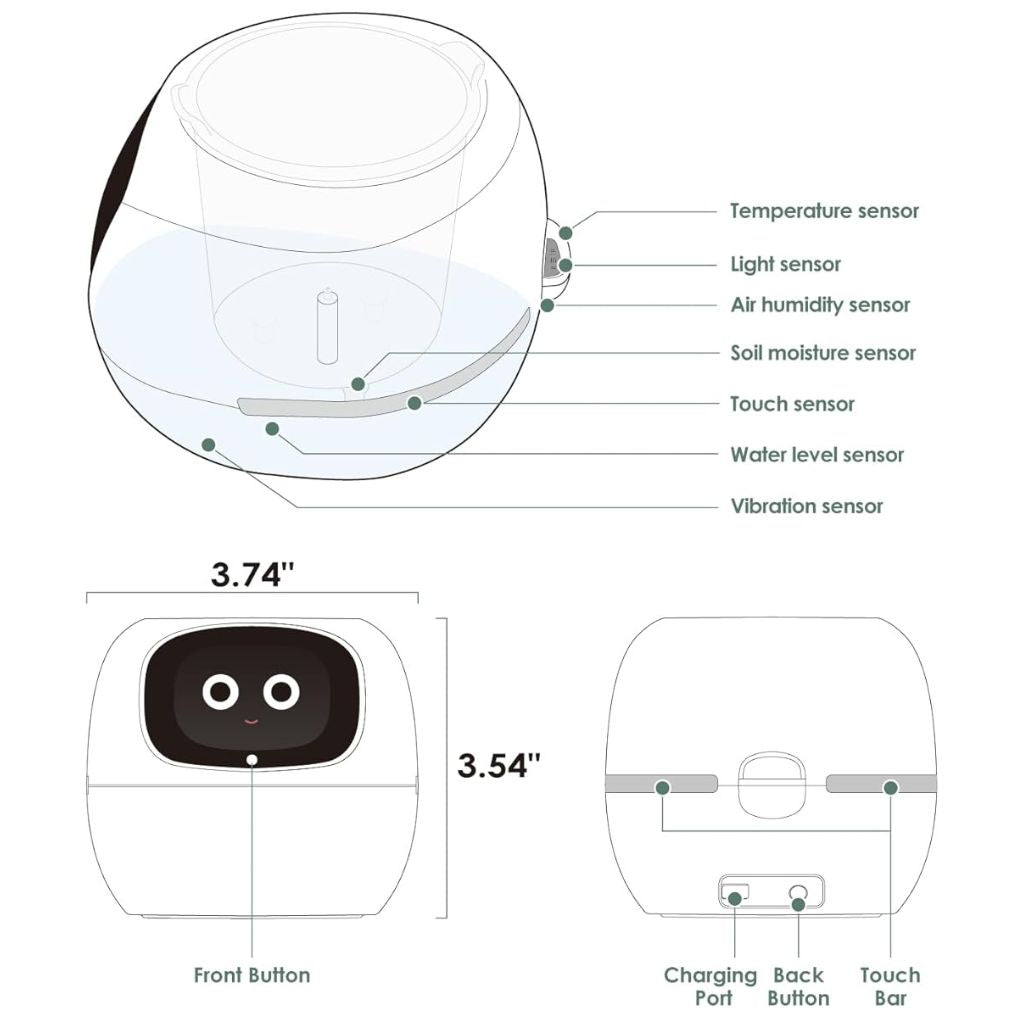 Ivy Gesture Activated Smart Plant Pot Companion With Alexa