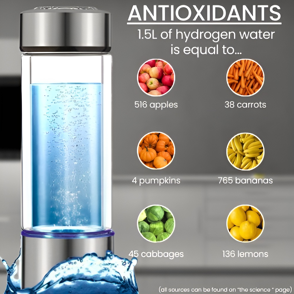 Vireli vetyvesipullo päivittäiseen elinvoimaisen nesteytyksen ylläpitoon