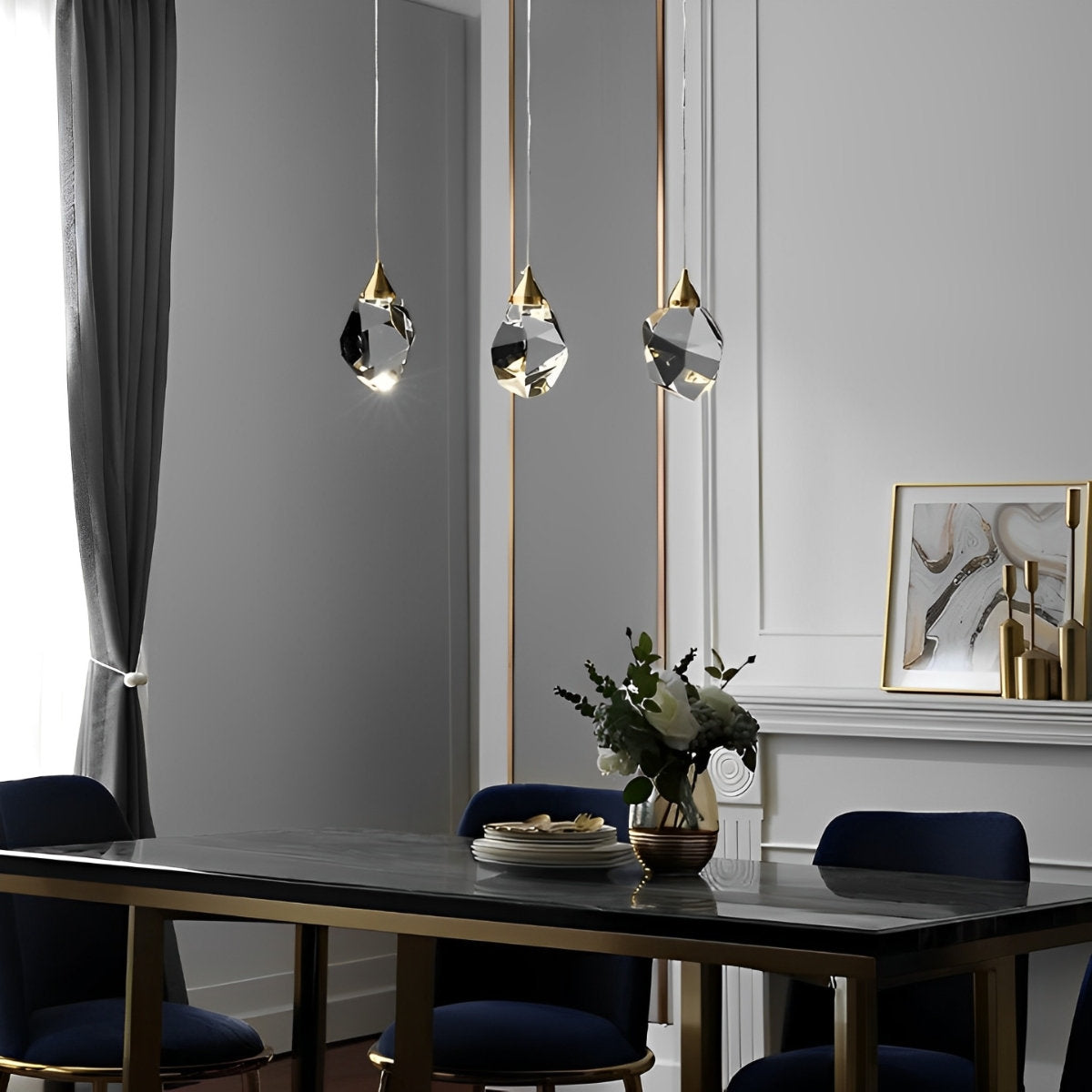 Colgante de cristal en espiral NyraLace para escaleras y pasillos