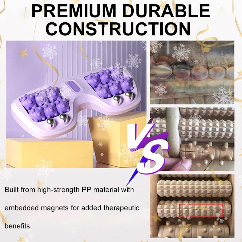 Portable double foot massage roller