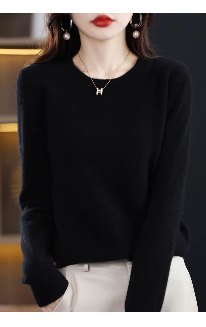 كنزة لييرا سور الصوف والكشمير المحبوكة لفصلي الخريف والشتاء