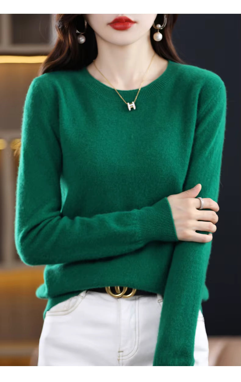 كنزة لييرا سور الصوف والكشمير المحبوكة لفصلي الخريف والشتاء