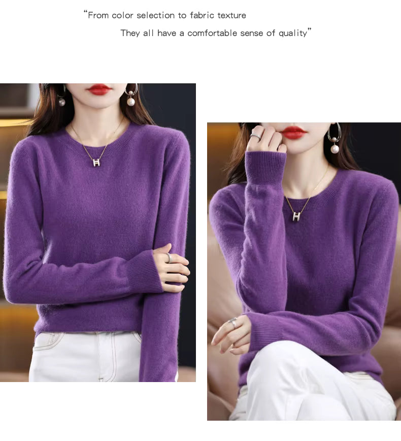 كنزة لييرا سور الصوف والكشمير المحبوكة لفصلي الخريف والشتاء