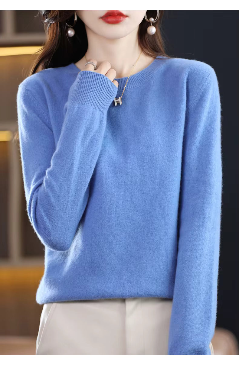 كنزة لييرا سور الصوف والكشمير المحبوكة لفصلي الخريف والشتاء