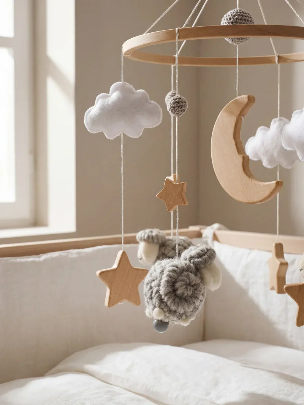 Wooden Baby Mobile For Crib And Nursery Room Decor