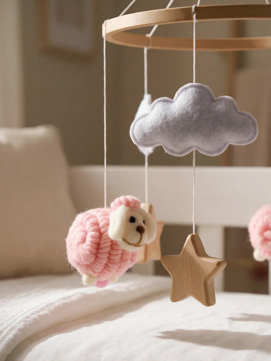 Wooden Baby Mobile For Crib And Nursery Room Decor