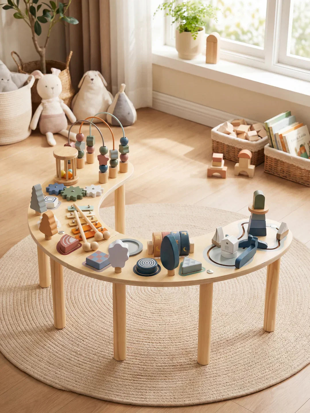 Moon Crescent Activity Table For Kids Play Desk Set