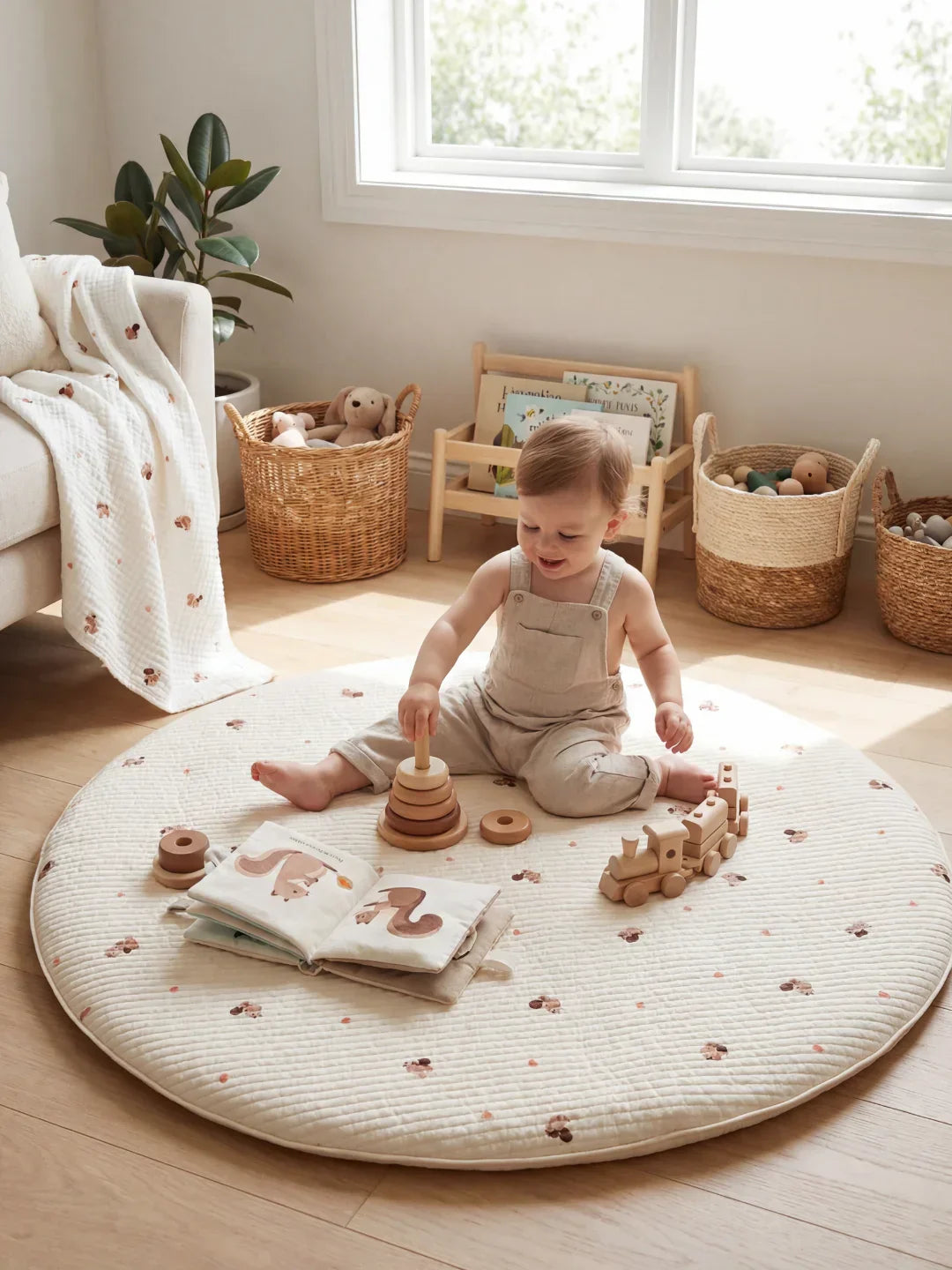 Quilted Cotton Baby Play Mat For Gentle Floor Play Sessions