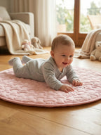 Floral Bunny 2-in-1 Sensory Arch and Play Mat – Pink Baby Gym