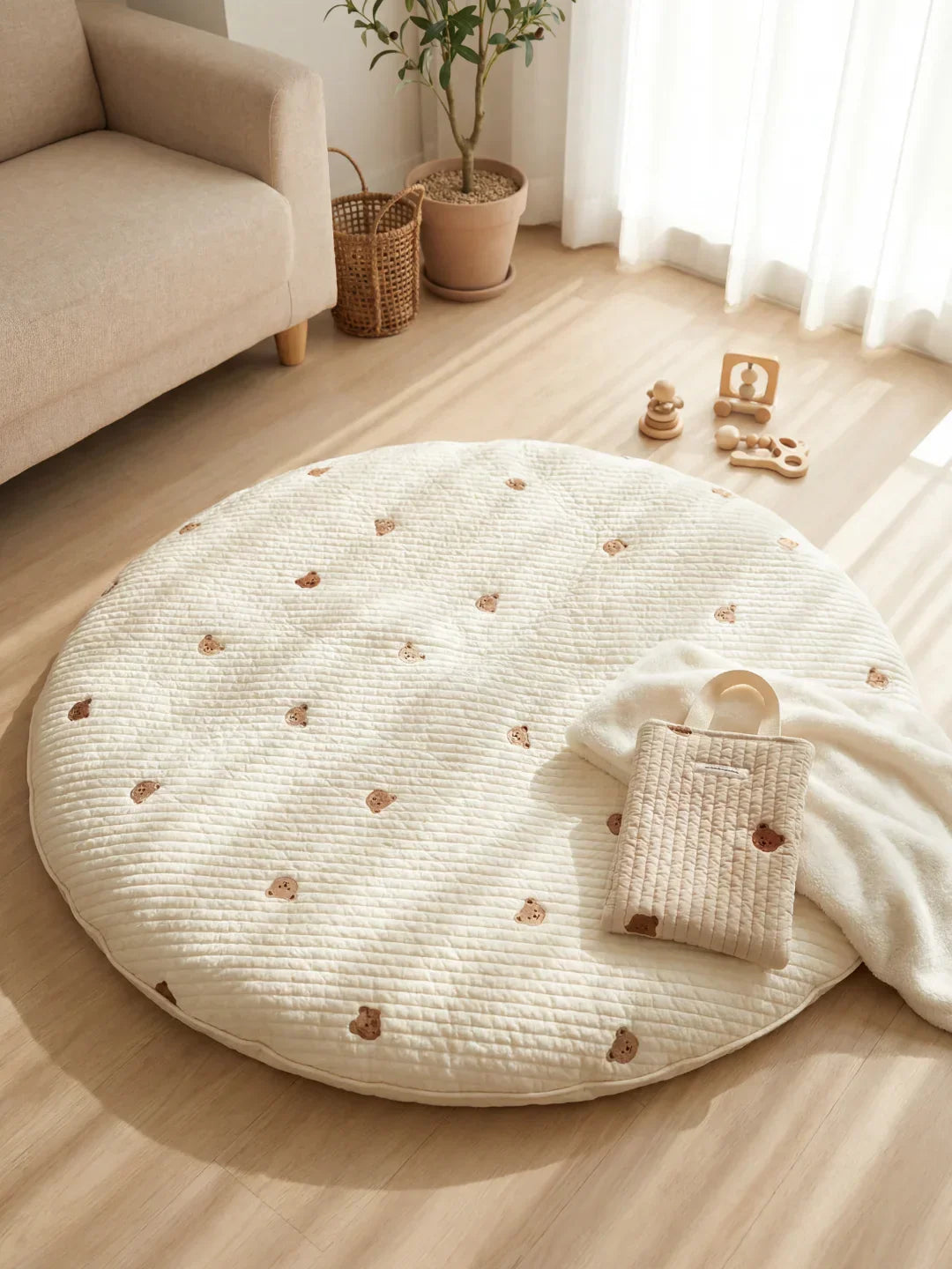 Quilted Cotton Baby Play Mat For Gentle Floor Play Sessions