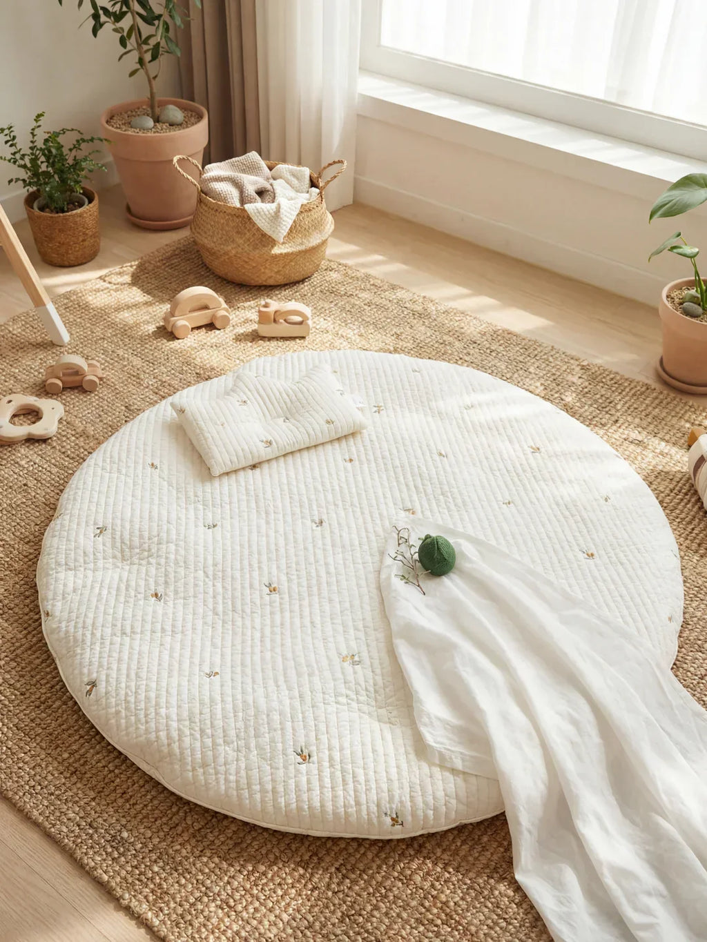 Quilted Cotton Baby Play Mat For Gentle Floor Play Sessions