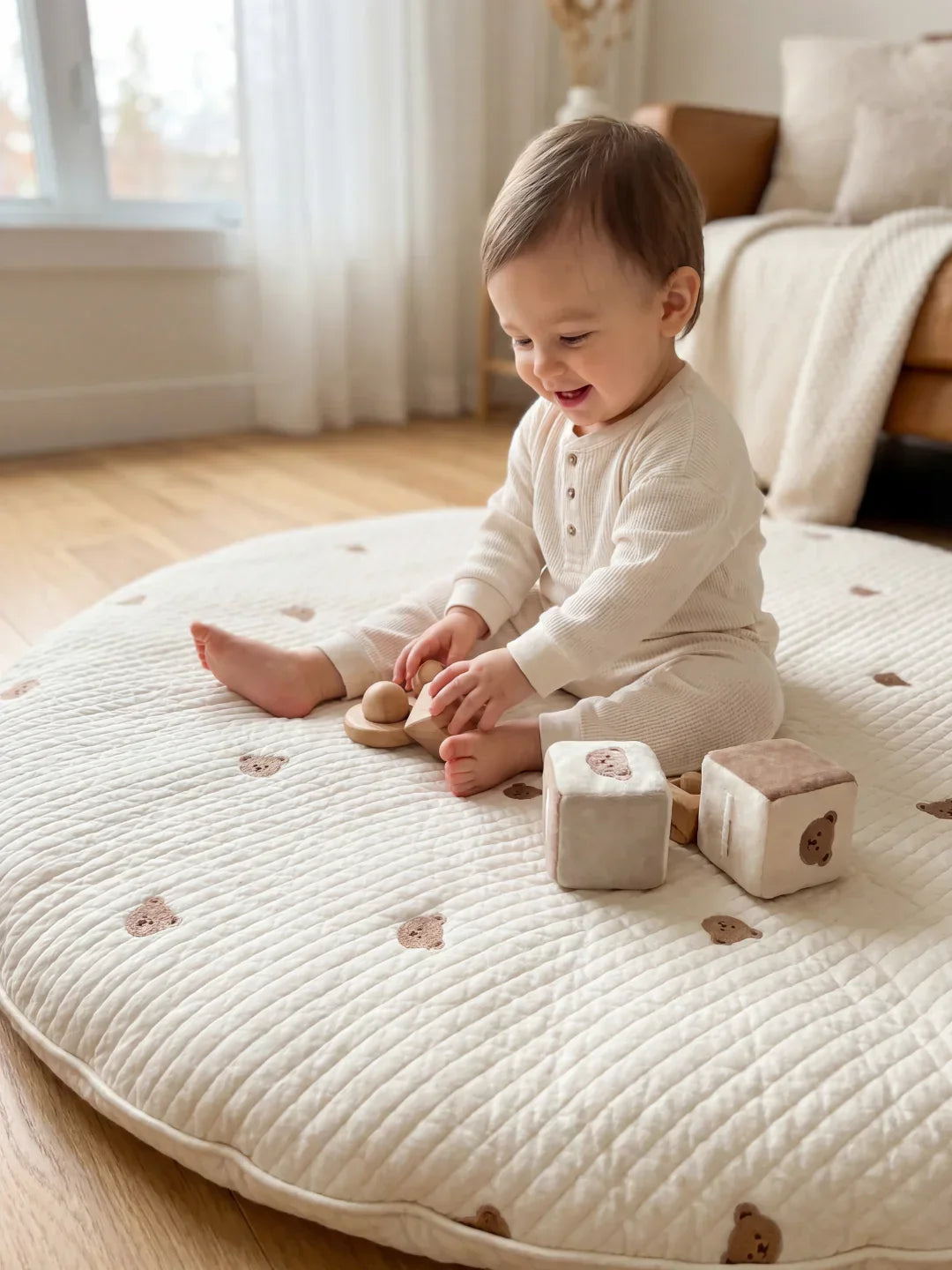 Quilted Cotton Baby Play Mat For Gentle Floor Play Sessions