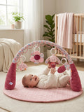 Floral Bunny 2-in-1 Sensory Arch and Play Mat – Pink Baby Gym