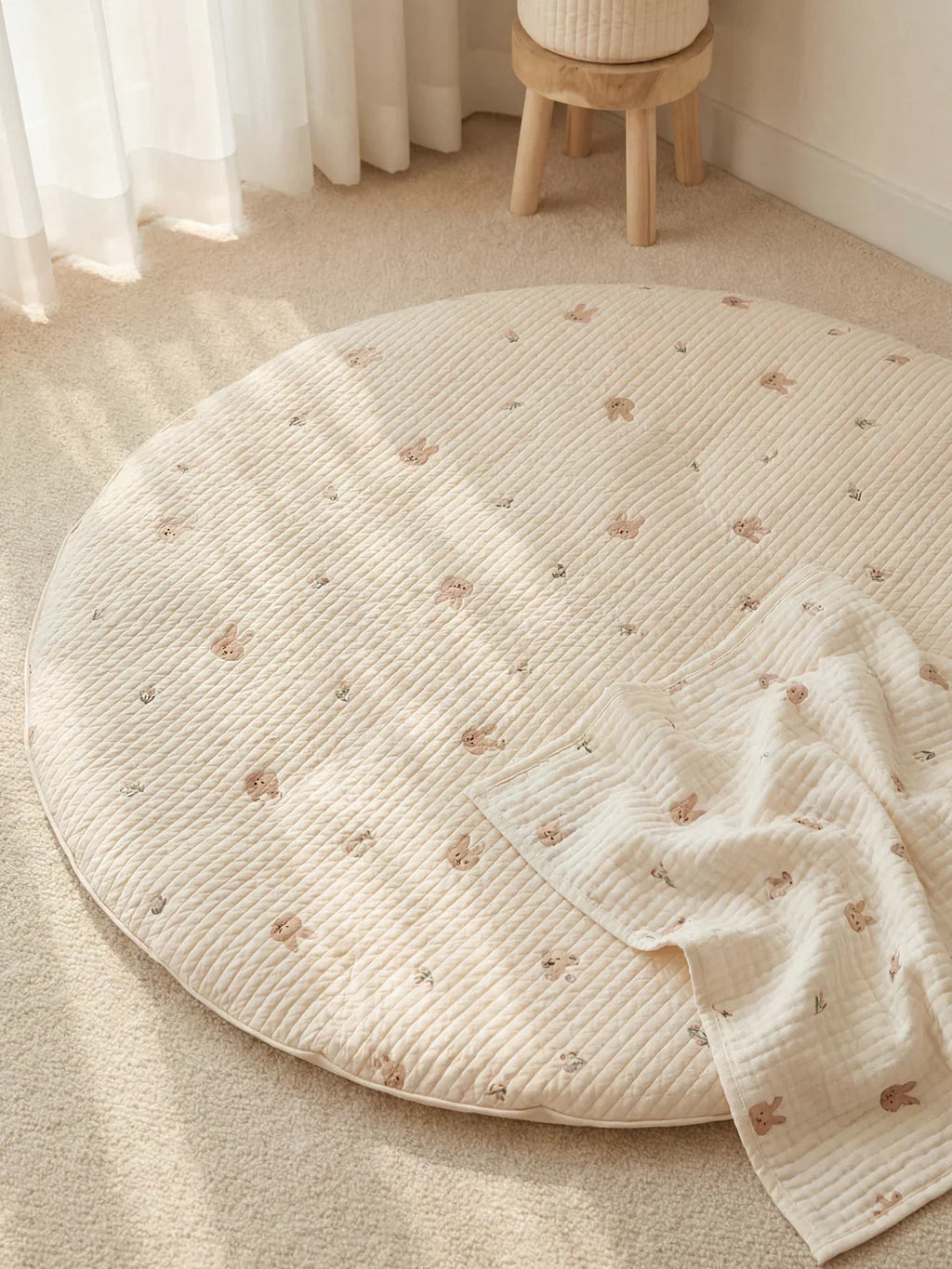 Quilted Cotton Baby Play Mat For Gentle Floor Play Sessions