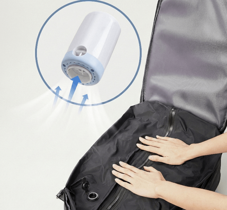 Travel Backpack With Vacuum Compression And Air Pump For Carry-On
