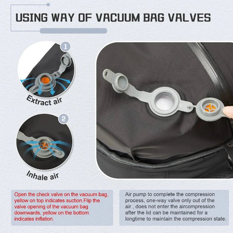 Travel Backpack With Vacuum Compression And Air Pump For Carry-On