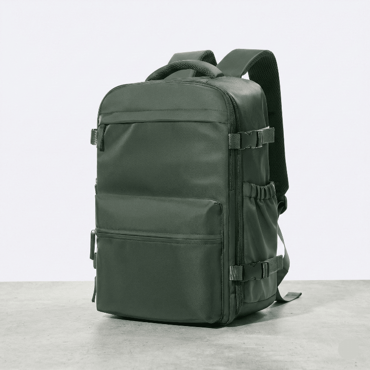 Travel Backpack With Vacuum Compression And Air Pump For Carry-On