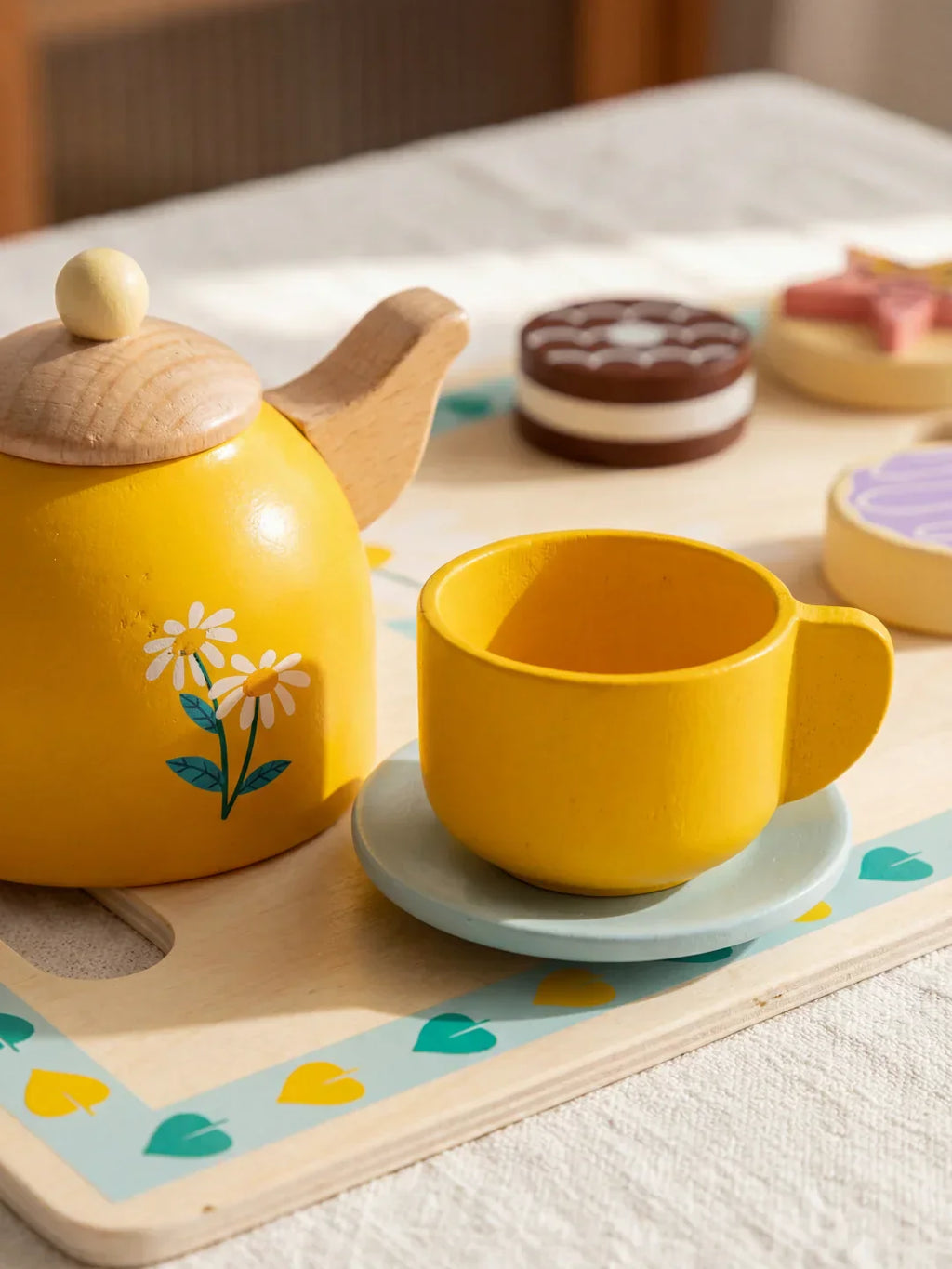 Elegant Baby Wooden Tea Service For Afternoon Tea Time Set