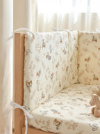 Reversible Cotton and Minky Baby Crib Bumper