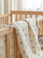 Reversible Cotton and Minky Baby Crib Bumper