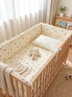Reversible Cotton and Minky Baby Crib Bumper