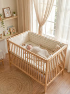 Reversible Cotton and Minky Baby Crib Bumper